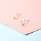 Brass Micro Pave Clear Cubic Zirconia Stud Earrings, Golden, Ring, 5mm