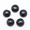 Natural Black Agate Cabochons, Flat Round, Dyed, 8x3~4mm