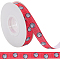 25 Yards Sport Ball Theme Printed Polyester Grosgrain Ribbon, for Clothes Sewing, Red, Volleyball, 5/8 inch(16mm)