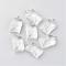 Rectangle Alloy Glass Pendants, Cadmium Free & Lead Free, with Dried Dandelion Inside, For Dandelion Wish Necklaces Making, Platinum, 30x18x10mm, Hole: 1.5mm
