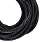 5M Braided Leather Cord with Core, Leather Jewelry Cord, Jewelry DIY Making Material, Dyed, Round, Black, 6mm, about 5.47 Yards(5m)/Set