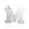 Tarnish Resistant 201 Stainless Steel Pendants, Letter, Stainless Steel Color, Letter.M, 29.5x36x1.5mm, Hole: 4.5mm