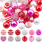 60Pcs 12 Styles DIY Acrylic & Plastic Beads Jewelry Making Findings Kit, Pink, 18~20x20~21.5x14.5~20mm, Hole: 2~3mm, 5Pcs/style