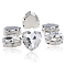Sew on Rhinestone, Glass Rhinestone, with Brass Prong Settings, Faceted, Heart, Crystal, 10x10x5.5mm, Hole: 1.2mm