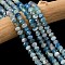 Natural Banded Agate Beads Strands, Rondelle, Faceted, Dyed & Heated, Blue, 5.5~6.5x4.5mm, Hole: 1mm, about 91~94pcs/strand, 15.35''(39cm)~15.43''(39.2cm)