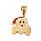 Christmas Theme 304 Stainless Steel Pendants, with Enamel, Golden, Santa Claus Letter Charm, Letter M, 14x14x1.5mm, Hole: 6x3mm