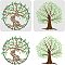 Plastic Drawing Painting Stencils Templates Sets, Square with Tree Pattern, Tree Pattern, 30x30cm, 2 patterns/set