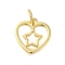 Heart Rack Plating Brass Charms, with Jump Rings, Lead Free & Cadmium Free, Long-Lasting Plated, Real 18K Gold Plated, 12.5x12x1.5mm, Hole: 3.5mm