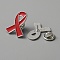 Awareness Ribbon Enamel Pin, Platinum Alloy Brooch for Backpacks Clothes Jackets Hats, Red, 26x21x1.5mm, Pin: 1mm
