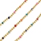 Brass Ball Chains, with Enamel,  Soldered, with Spool, Real 18K Gold Plated, Colorful, 2.5x2mm