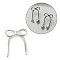 Brass Stud Earring Finding, with Loop, Bowknot, Platinum, 29.5x23mm, Hole: 1.6mm, Pin: 0.8mm