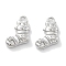Micro Pave Clear Cubic Zirconia Pendants, Shoes, Platinum, 10x9x3mm, Hole: 1.4mm