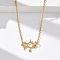 304 Stainless Steel Chemical Symbol Pendant Necklaces, Real 18K Gold Plated, 17.01 inch(43.2cm), pendant: 12x14.5mm