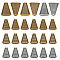 30Pcs 3 Colors Tibetan Style Bead Cone, Triangle, Mixed Color, 23x19x9mm, Hole: 4x2mm, 10pcs/color