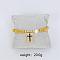 Bohemian Style Brass Rectangle Charm Bracelets, Round Beads Stretch Bracelets for Women, with Pearl and Cubic Zirconia, Golden, Cross, Inner Diameter: 2-3/8 inch(6cm)