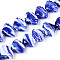 Handmade Lampwork Beads, Shell Shape, Pearlized, Royal Blue, 15.5~17.5x22~23.5x9.5~11mm, Hole: 1.5~2.5mm