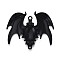 Alloy Bat Wing Connector Cabochon Settings, Black, 46.5x56x5.5mm, Hole: 1.9~2.5mm, Tray Size: 18x13mm