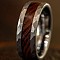 304 Stainless Steel & Wood Finger Rings for Men, Coconut Brown, US Size 8(18.1mm)