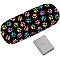 PU Leather Hard Shell Glasses Case, with Iron & Flocking, for Eyeglass Sun Glasses Protector, Paw Print, 162x62x39mm
