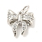 Rack Plating Brass Micro Pave Clear Cubic Zirconia Pendants, Long-Lasting Plated, with Jump Rings, Lead Free & Cadmium Free, Bowknot, Platinum, 10.5x10x3.5mm, Hole: 3mm