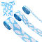 15 Yards 3 Styles Polyester Cloud Printed Grosgrain Ribbons, Garment Accessories, Deep Sky Blue, 3/8~1-1/2 inch(10~38mm), 5 yards/style