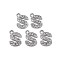 Alloy Pendants, with Crystal Rhinestone, Platinum, Cadmium Free & Lead Free, Alphabet, Letter.S, 16.5x12.5x2mm, Hole: 1.8mm
