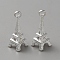 Alloy Pendant, Eiffel Tower, Silver, 23~24x8x8mm, Hole: 1.4mm