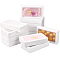 Cardboard Drawer Gift Storage Boxes with Clear Cover, Rectangle, White, Finished Product: 16.2x9.2x3.2cm