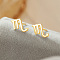 925 Sterling Silver Stud Earrings, Golden, Scorpio, 10x10mm