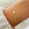 Simple Style Alloy Letter Link Bracelets, Cable Chain Jewelry for Women, Gold, Letter B, 7-7/8 inch(20cm)