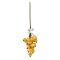 Cat Eye Grape Pendant Decorations, with Nylon Cord, Gold, 111mm