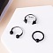 316L Stainless Steel Circular/Horseshoe Barbell Nose Rings, Black, 10mm, Pin: 1.2mm, 3pcs/set