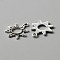 Tibetan Style Alloy Pendants, Sun Charms, Antique Silver, 21x18x1.5mm, Hole: 2mm