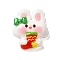 Christmas Series Cute Opaque Resin Decoden Cabochons, Rabbit, 27x24.5x9.5mm