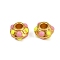 Alloy Enamel Beads, Long-Lasting Plated, Rondelle, Real 18K Gold Plated, Colorful, 7.5x5.5mm, Hole: 3mm