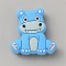 Rhinoceros Food Grade Eco-Friendly Silicone Beads, Deep Sky Blue, 30x28.5x9mm, Hole: 2.2mm