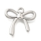 304 Stainless Steel Pendants, Bowknot Charm, Stainless Steel Color, 20x20.5x3mm, Hole: 2mm