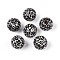 Printed Schima Wood Beads, Leopard Print, Large Hole Beads, Round, Linen, 15.5~16.5mm, Hole: 3.5~4.5mm