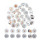 30Pcs 2 Colors 1-Hole Alloy Shell Shank Buttons, Flat Round, White, 11x8mm, Hole: 1.8mm, 15pcs/color