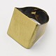 Adjustable Brushed Antique Bronze Eco-Friendly Brass Pad Ring Setting Components KK-M164-05AB-NR-1