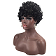フルヘッドのかつら  短い巻き毛のかつら  合成かつら  黒人女性のためのかつら  ブラジルヘアウィッグ  耐熱高温繊維  ブラック  11.81インチ（30cm） OHAR-L010-015-6