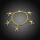 Exquisite Brass Rolo Chains Starfish Charm Bracelets For Women BJEW-BB01537-2