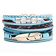 Bracelets multi-rangs en cuir PU BJEW-F352-02G-03-1
