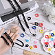 GORGECRAFT 54Pcs Anti-Lost Necklace Lanyard Set Including 48Pcs 12 Styles Silicone Rubber Rings with Adjustable Black Rubber Lanyard String Strap Pendant Holder for Pens Key-Ring Office Sport 8mm 13mm DIY-GF0008-38C-3