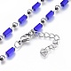 304 Stainless Steel Beaded Necklace NJEW-K119-11P-2