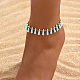 Пляжные браслеты на ногу из латуни с кисточками из искусственной бирюзы в богемном стиле для женщин LQ2874-1