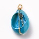 Spray Painted Natural Cowrie Shell Pendants PALLOY-JF00525-3