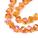 Electroplate Transparent Glass Beads Strands EGLA-N002-29-C02-3