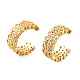Латунные серьги-манжеты из прозрачного кубического циркония EJEW-F370-38C-G-3