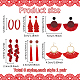 ANATTASOUL 6Pairs 6 Styles Acrylic Petal & Cotton Tassel & Resin Dangle Stud Earrings EJEW-AN0003-75-2